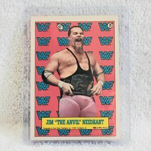 3/$25 Mint 1987 Topps Jim 'The Anvil' Neidhart WWF Sticker/Puzzle Card 20!!